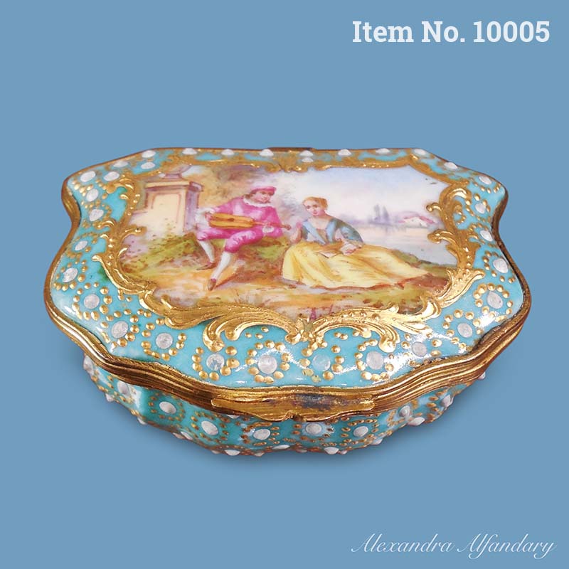 Item No. 10005: A Charming French Porcelain Box Decorated In The Sevres Style, ca. 1880-1900
