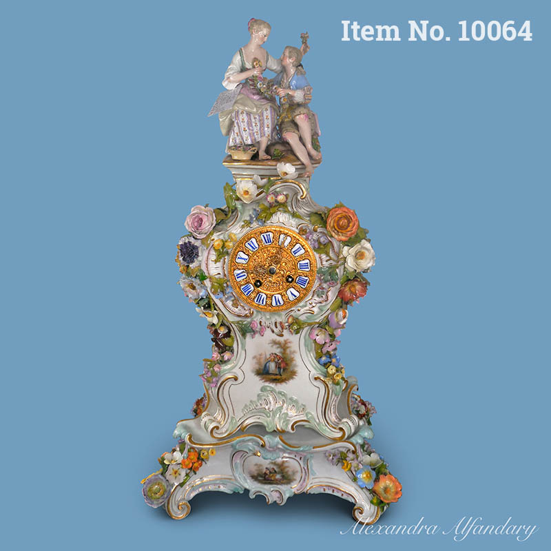 Item No. 10064: An Elegant Large Meissen Porcelain Clock And Stand, ca. 1870