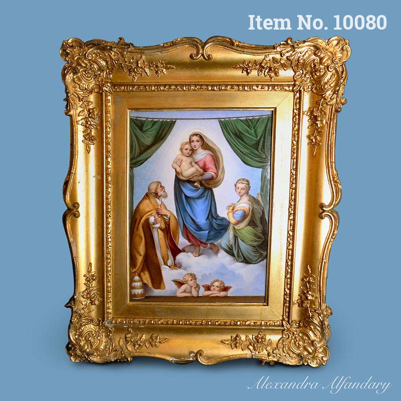 Item No. 10080: A Large Meissen Plaque with the Sistine Madonna, ca. 1880