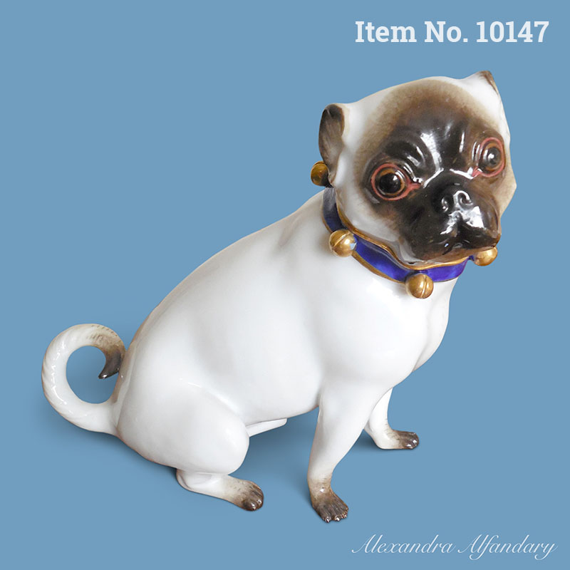 Item No. 10147: A Meissen Porcelain Pug After A J. Kaendler Model, ca. 1870-80