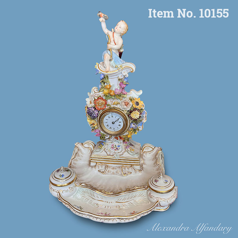 Item No. 10155: A Meissen Combined Clock / Inkwell, ca. 1880