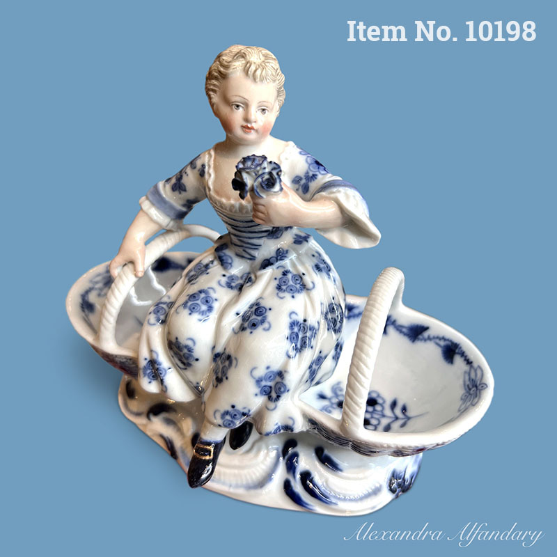 Item No. 10198: A Meissen Porcelain Blue And White Figural Salt Cellar, ca. 1880