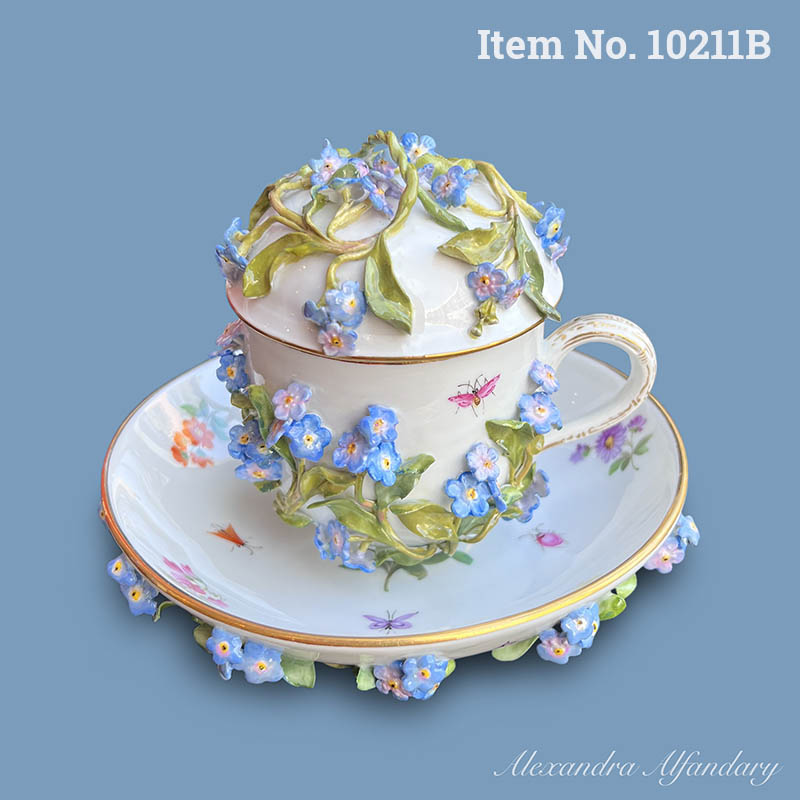 Item No. 10211B: Meissen Forget-Me-Not Chocolate Cup and Saucer, ca. 1870-80