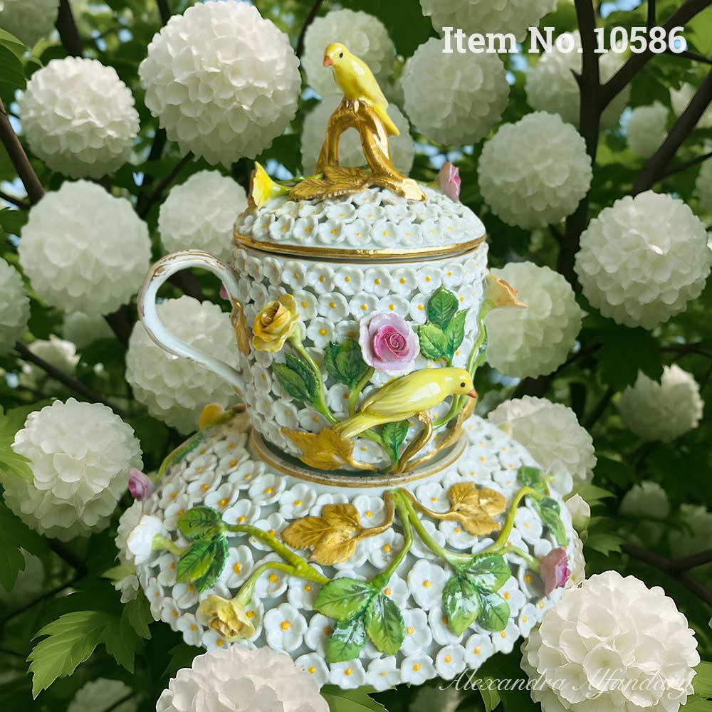 Item No. 10586: A Meissen Snowball Decorated Cup And Saucer, ca. 1880-1900