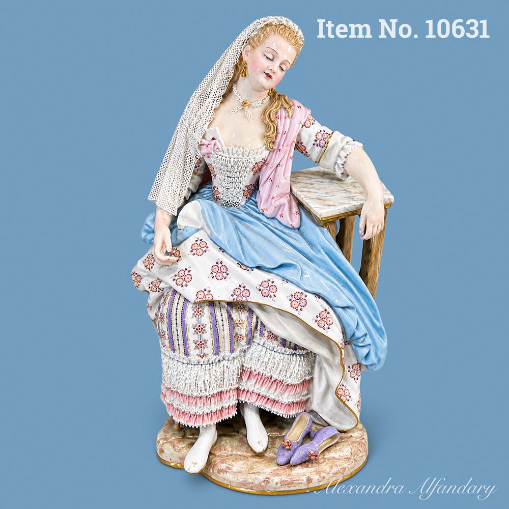 Item No. 10631: Meissen Porcelain Figure Of A  Sleeping Young Woman, ca. 1870-80