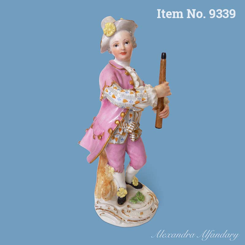 Item No. 9339: An 18th Century Meissen Porcelain Oboe Player From the Dresden Opera, ca. 1750