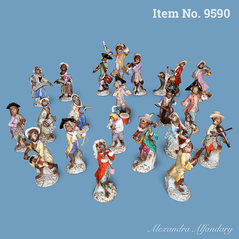Item No. 9590: A Complete 19th Century Meissen Monkeyband, ca. 1880-1900