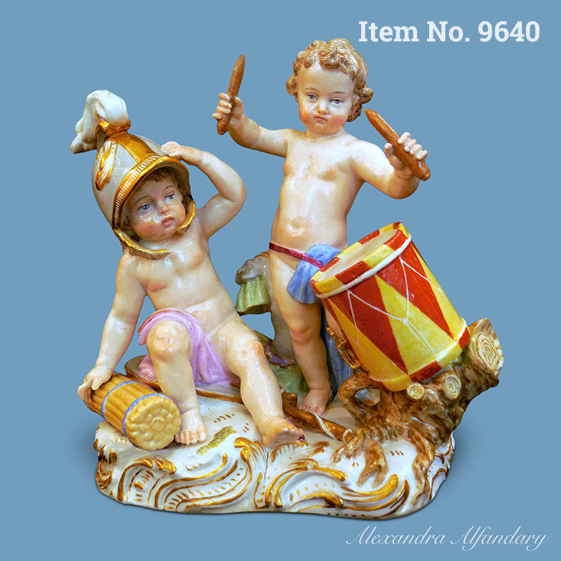 Item No. 9640: A Meissen Porcelain Group of Children with Drum, ca. 1870-80