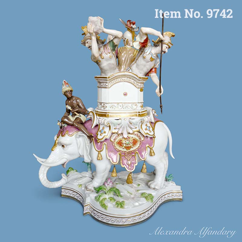 Item No. 9742: A Magnificent Meissen Elephant with Soldiers, ca. 1870