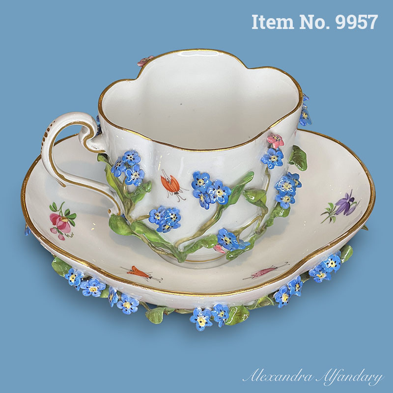 Item No. 9957: A Meissen Forget-Me-Not Cup And Saucer, ca. 1880