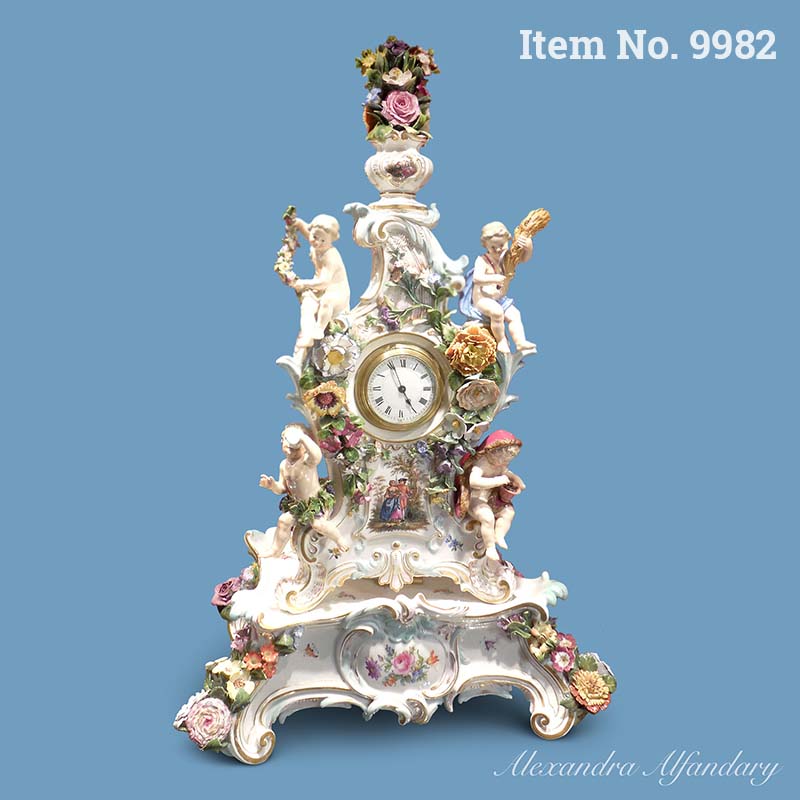 Item No. 9982: A Superb Porcelain Meissen Clock and Stand Representing The Four Seasons, ca. 1870