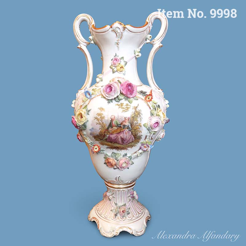 Item No. 9998: A Decorative and Unusual Meissen Porcelain Vase, ca. 1870