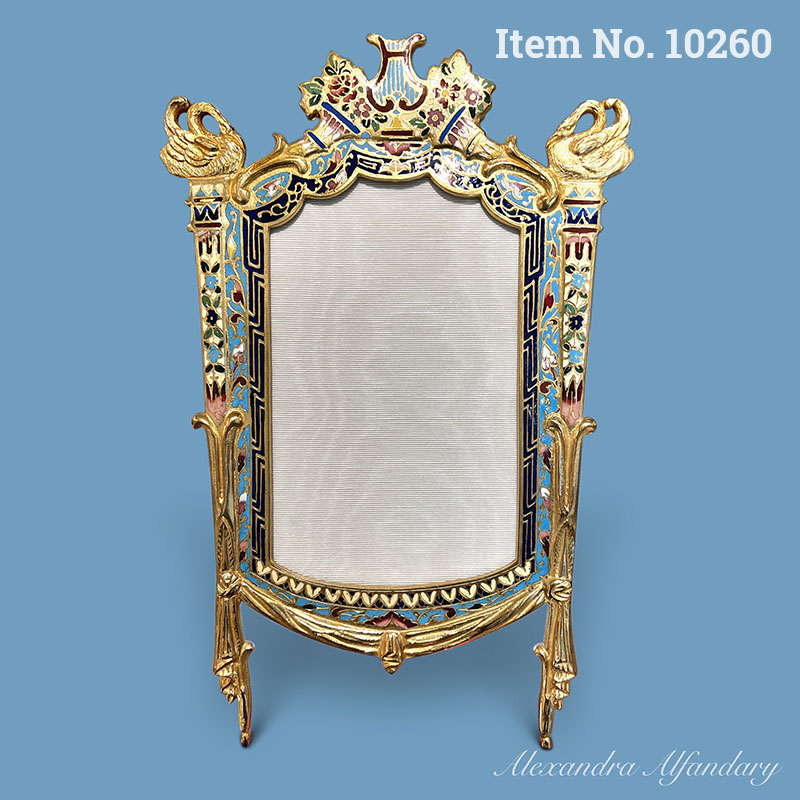 Item No. 10260: A Highly Decorative French Enamel Champlevé Photo Frame, ca. 1900