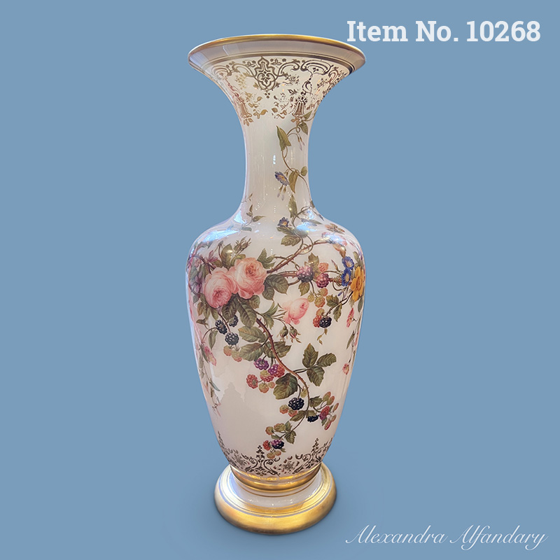 Item No. 10268: A Superb Large French Opaline Vase Baccarat, ca. 1900