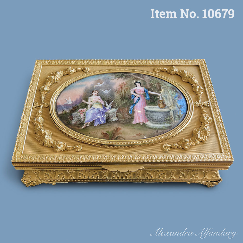 Item No. 10679: A Decorative Ormolu  and Enamel Box, ca. 1880-1910